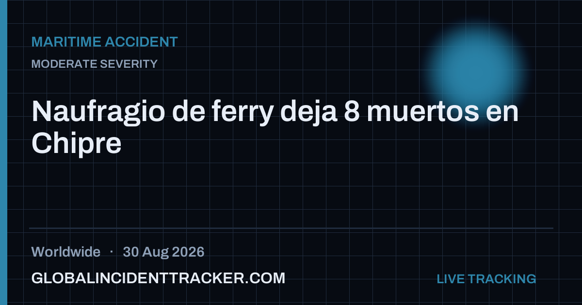 Maritime Accident incident in worldwide on 30 August 2026 — Global Incident Tracker report card