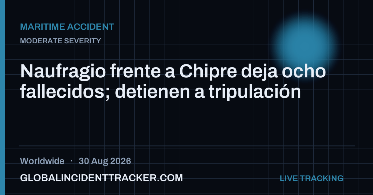 Maritime Accident incident in worldwide on 30 August 2026 — Global Incident Tracker report card