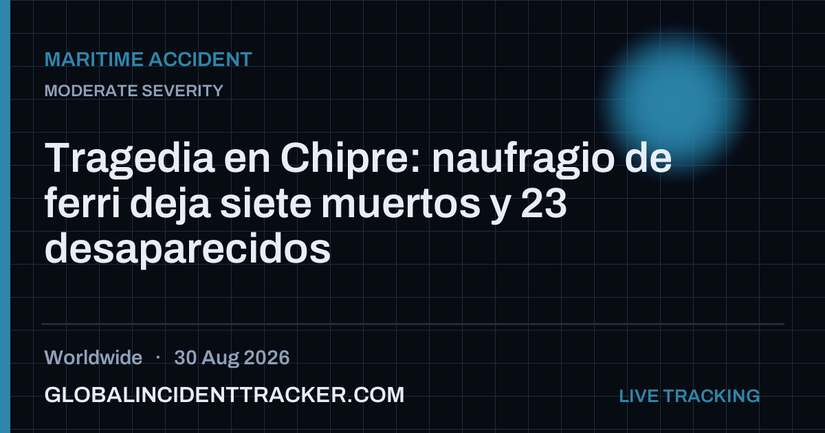 Maritime Accident incident in worldwide on 30 August 2026 — Global Incident Tracker report card