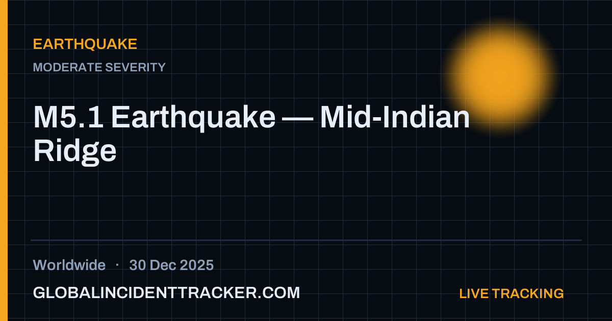 Earthquake incident in worldwide on 30 December 2025 — Global Incident Tracker report card