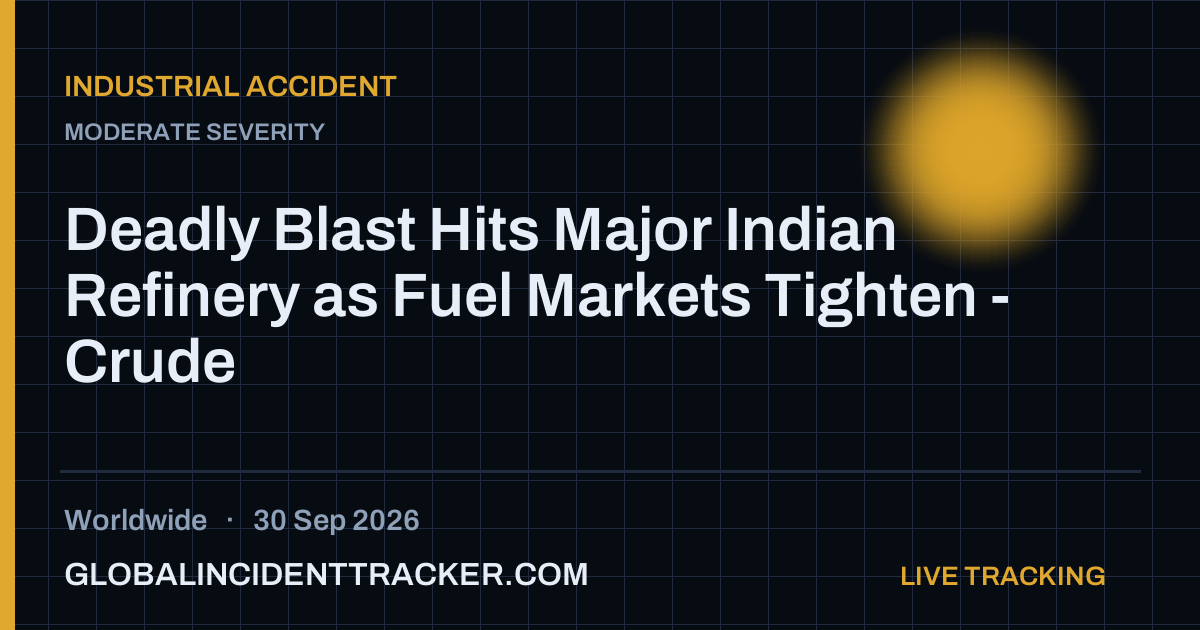 Industrial Accident incident in worldwide on 30 September 2026 — Global Incident Tracker report card