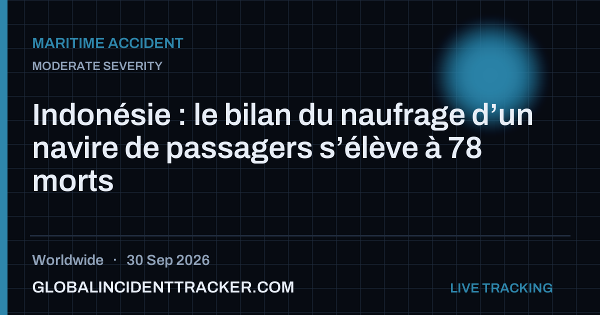Maritime Accident incident in worldwide on 30 September 2026 — Global Incident Tracker report card