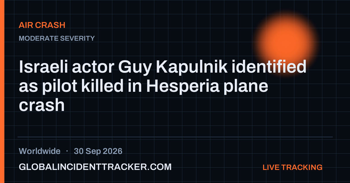 Air Crash incident in worldwide on 30 September 2026 — Global Incident Tracker report card