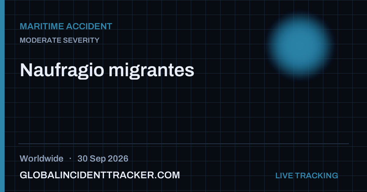 Maritime Accident incident in worldwide on 30 September 2026 — Global Incident Tracker report card