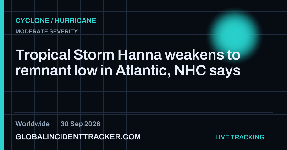 Cyclone / Hurricane incident in worldwide on 30 September 2026 — Global Incident Tracker report card