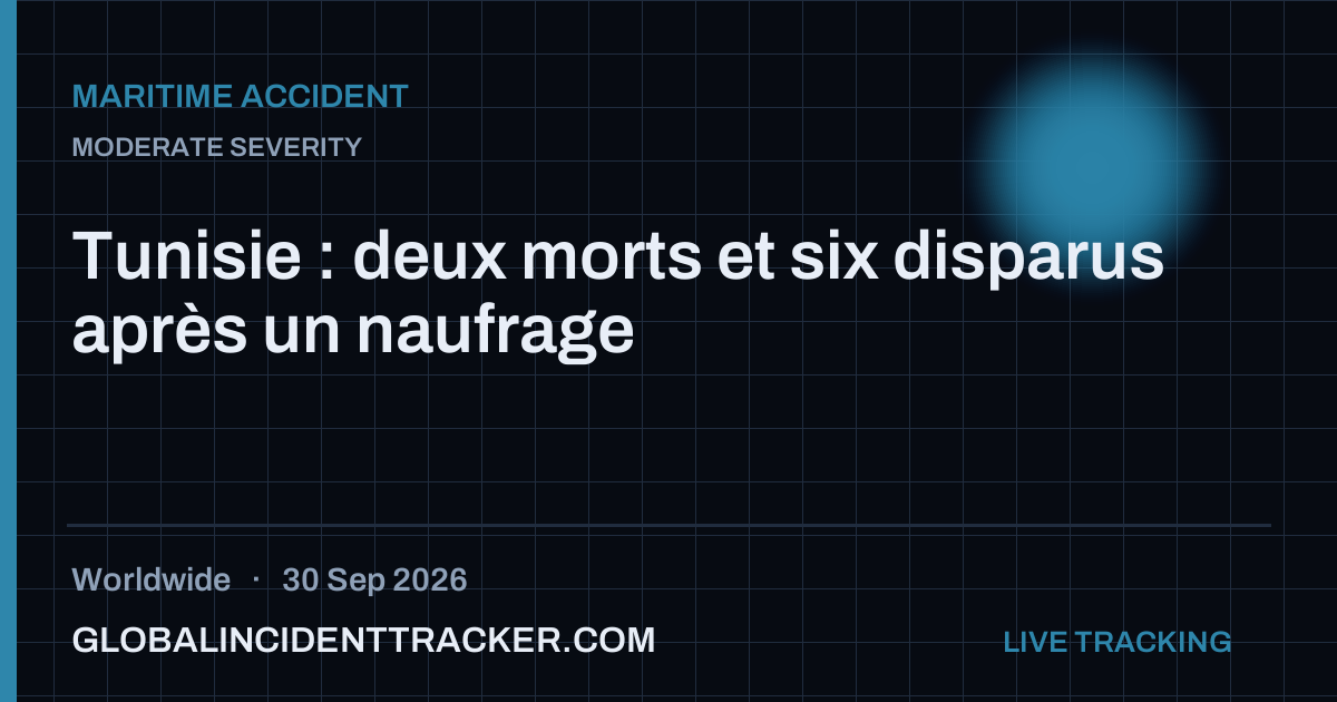 Maritime Accident incident in worldwide on 30 September 2026 — Global Incident Tracker report card