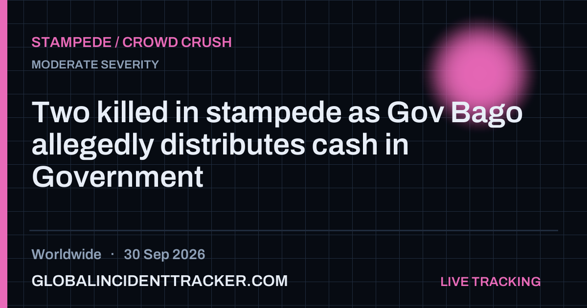 Stampede / Crowd Crush incident in worldwide on 30 September 2026 — Global Incident Tracker report card