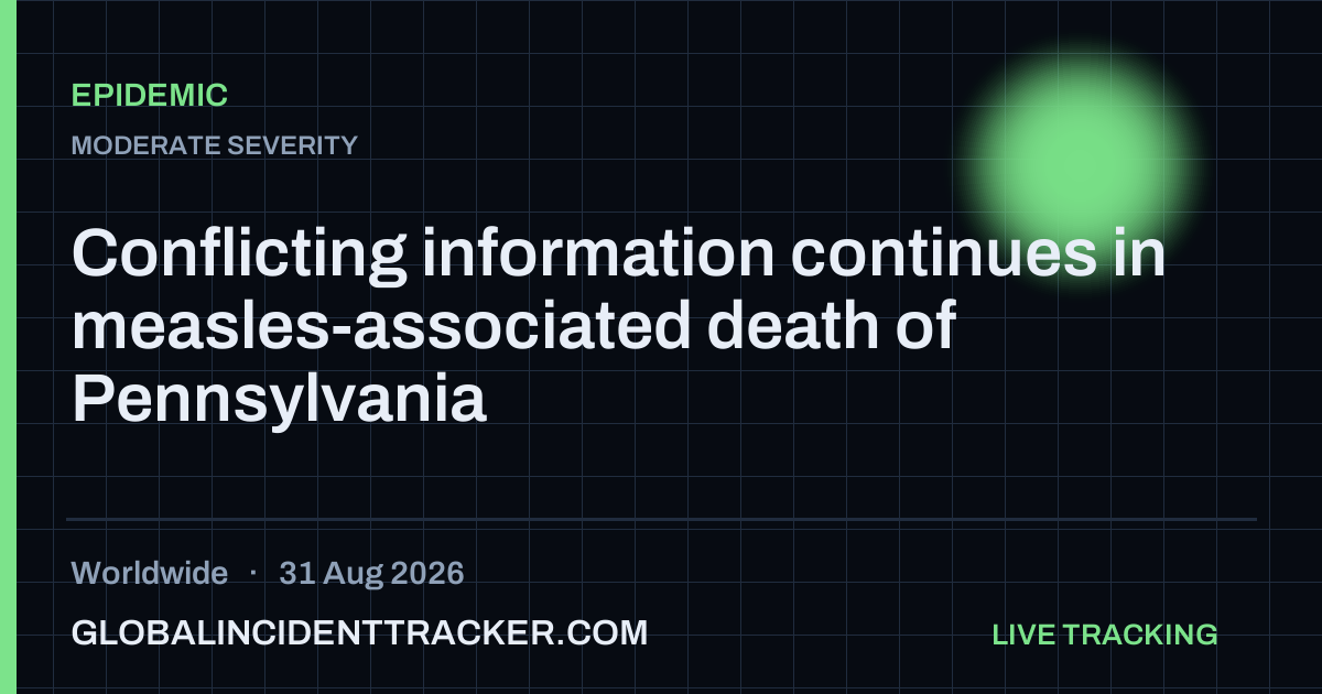 Epidemic incident in worldwide on 31 August 2026 — Global Incident Tracker report card