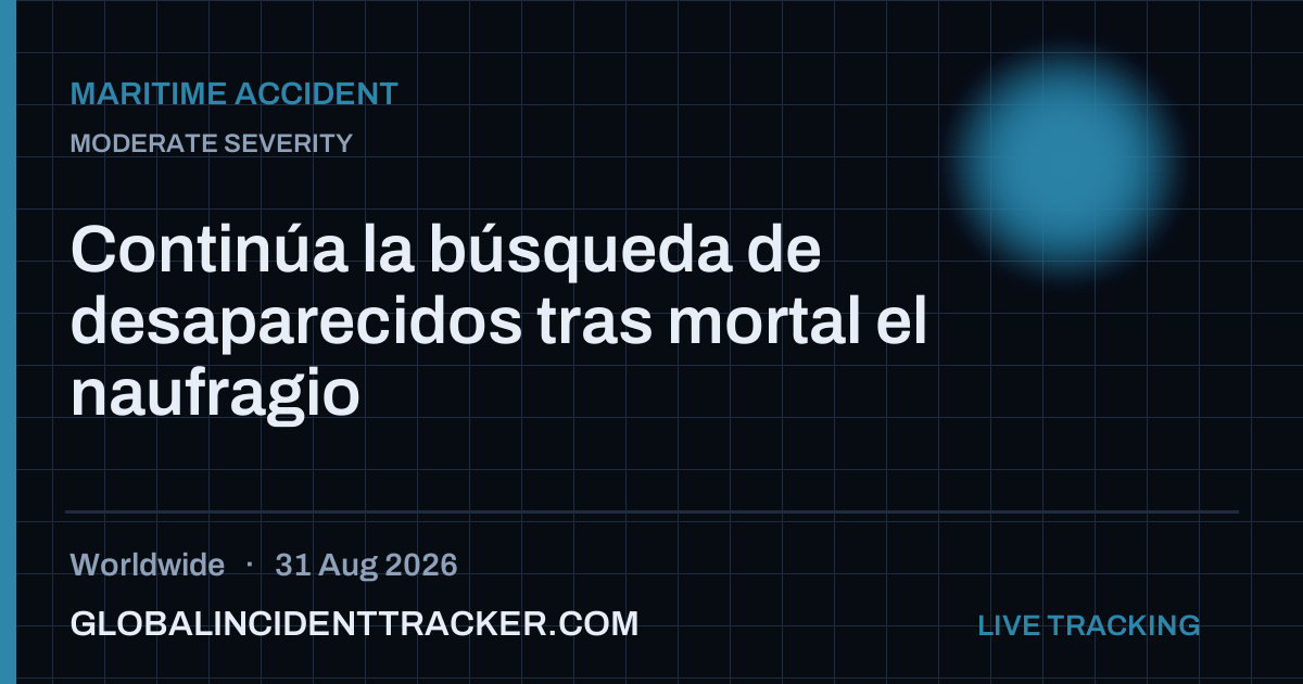 Maritime Accident incident in worldwide on 31 August 2026 — Global Incident Tracker report card