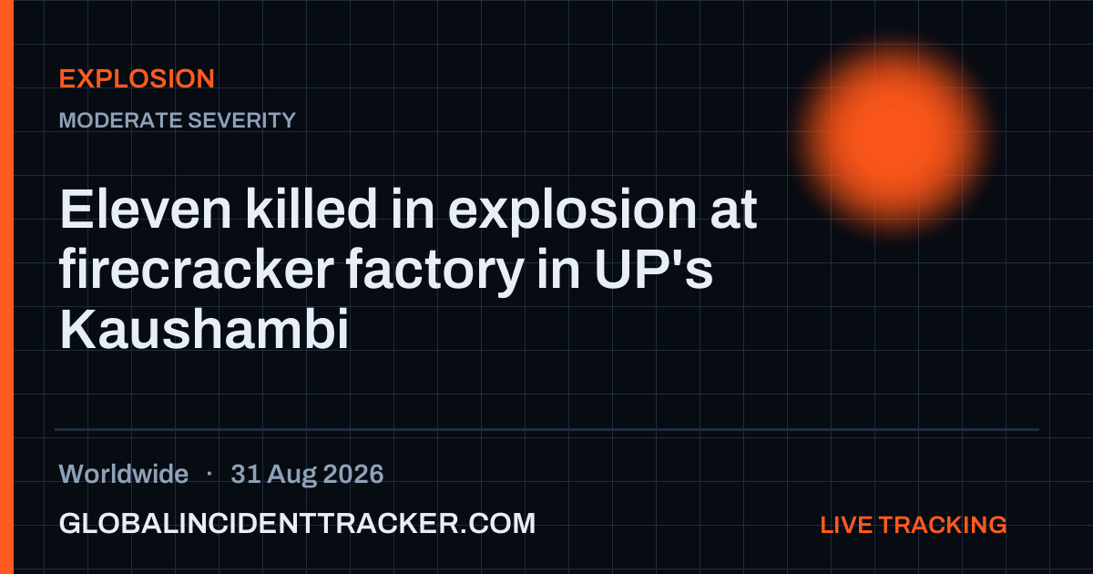 Explosion incident in worldwide on 31 August 2026 — Global Incident Tracker report card