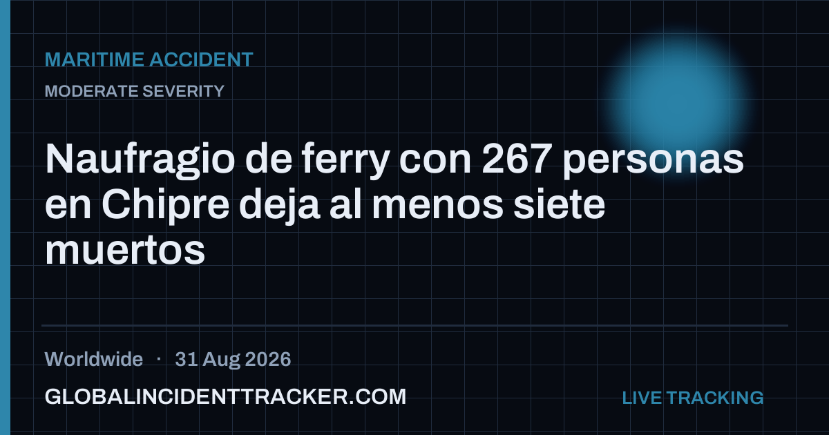 Maritime Accident incident in worldwide on 31 August 2026 — Global Incident Tracker report card