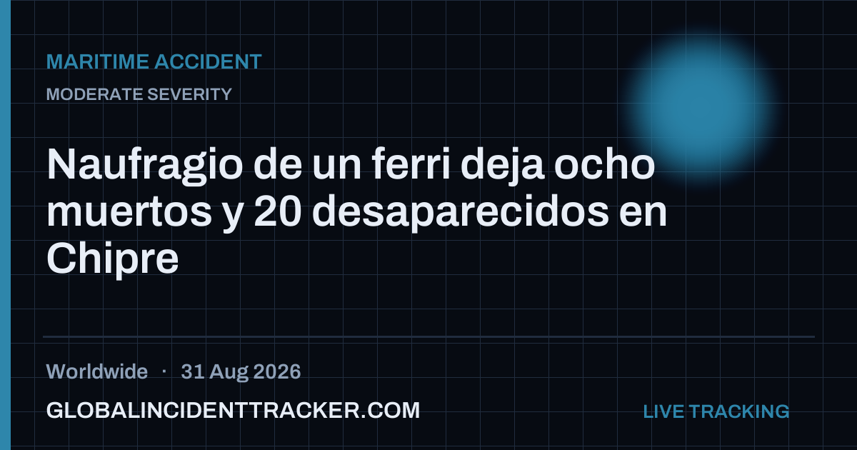 Maritime Accident incident in worldwide on 31 August 2026 — Global Incident Tracker report card