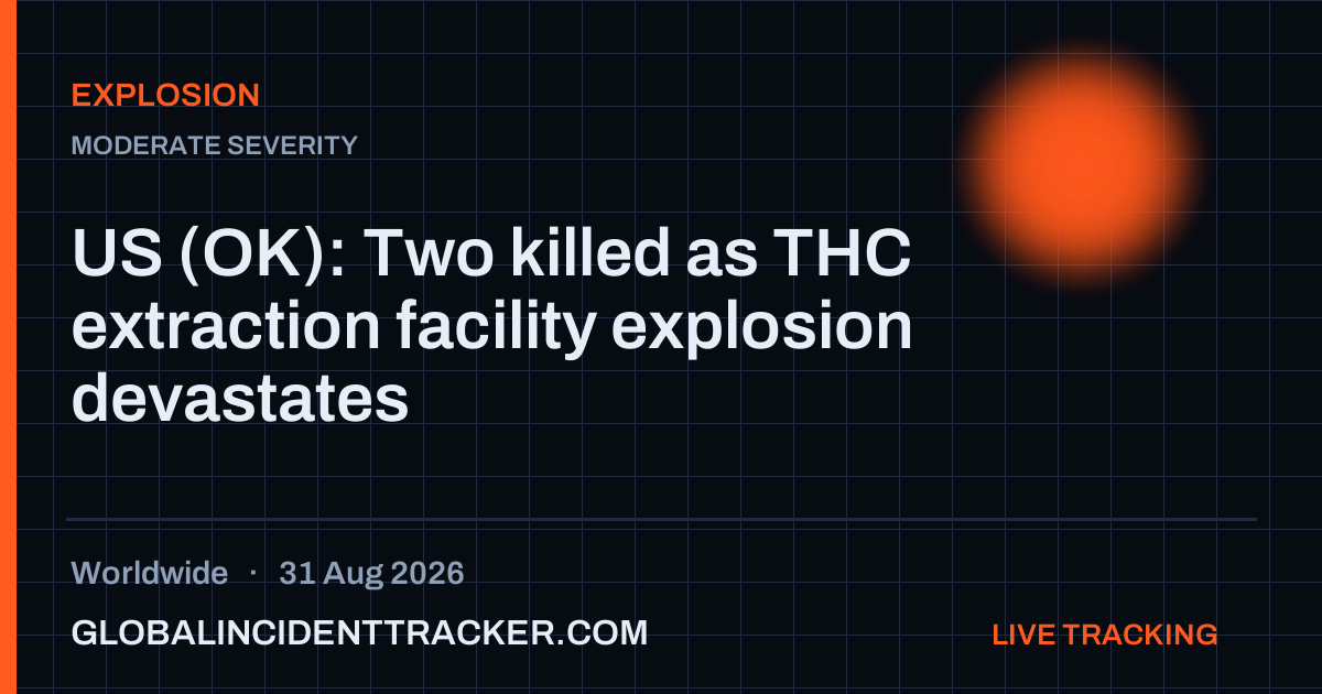 Explosion incident in worldwide on 31 August 2026 — Global Incident Tracker report card