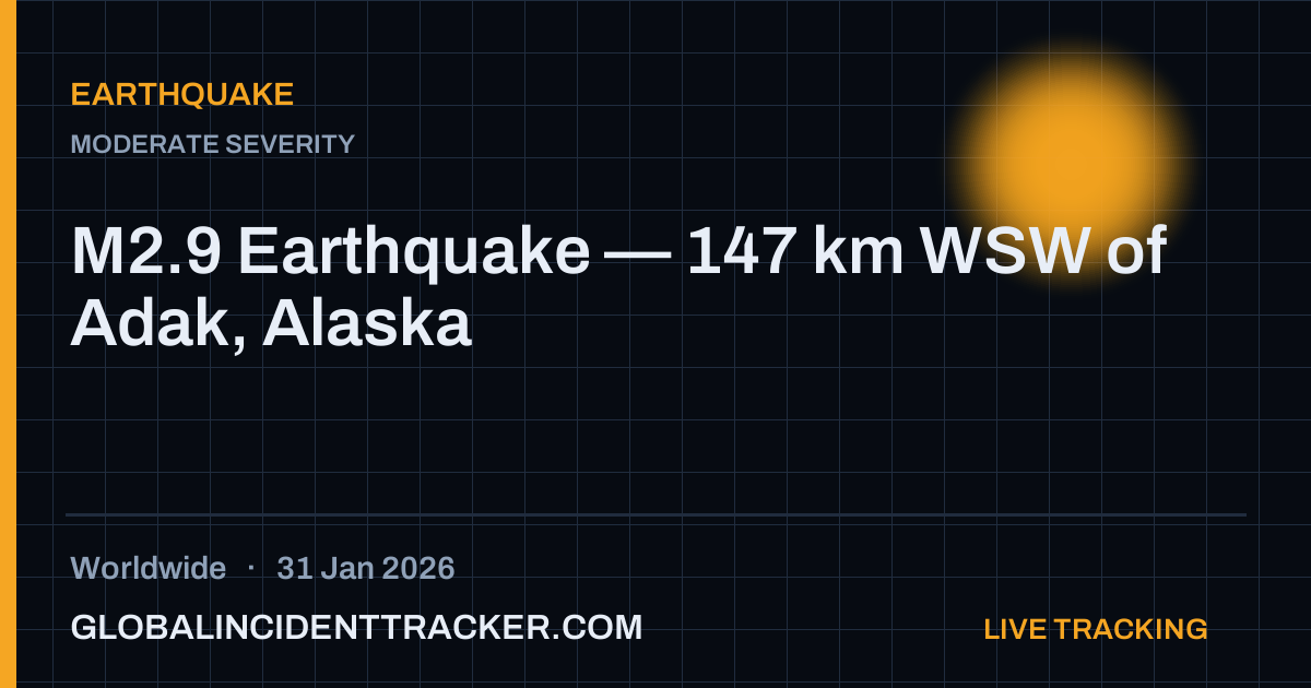 Earthquake incident in worldwide on 31 January 2026 — Global Incident Tracker report card