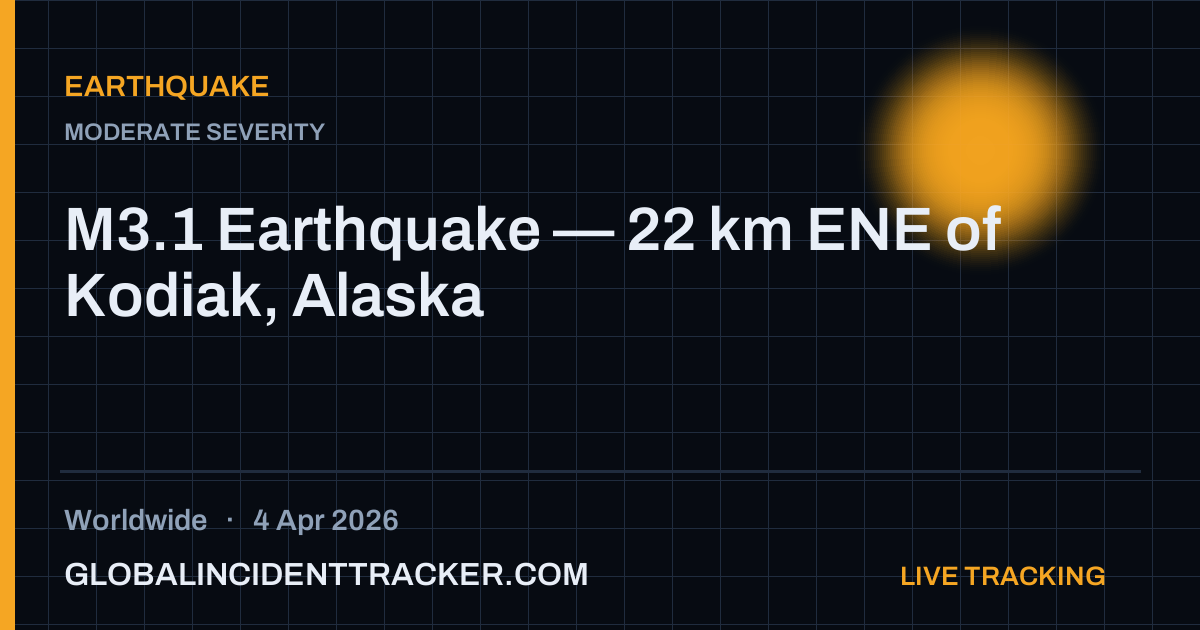 Earthquake incident in worldwide on 4 April 2026 — Global Incident Tracker report card