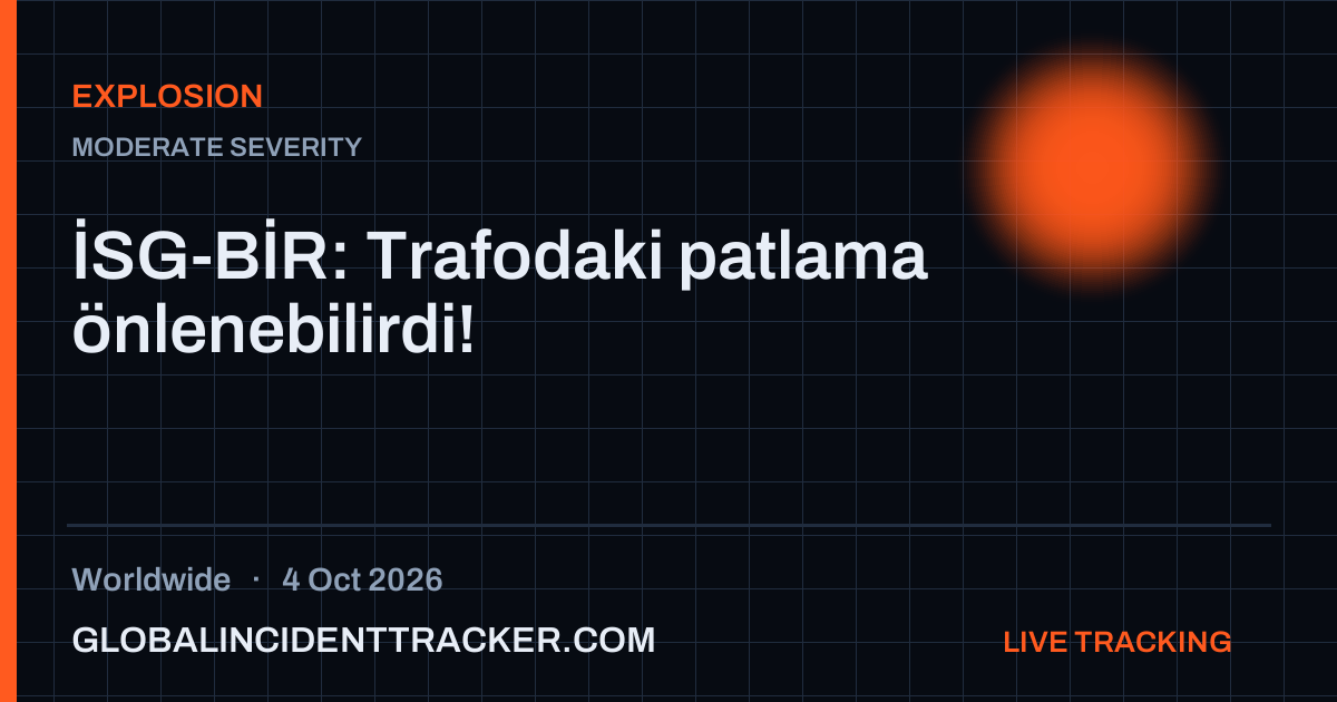 Explosion incident in worldwide on 4 October 2026 — Global Incident Tracker report card