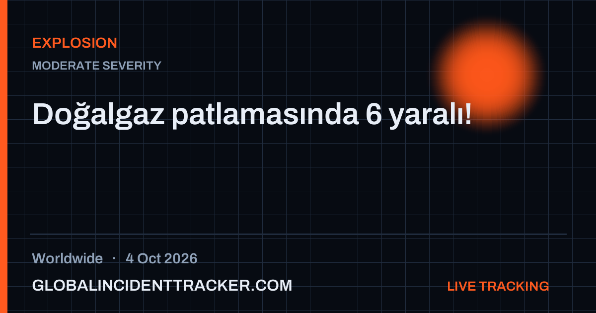 Explosion incident in worldwide on 4 October 2026 — Global Incident Tracker report card