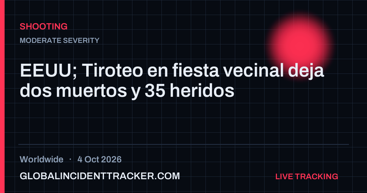 Shooting incident in worldwide on 4 October 2026 — Global Incident Tracker report card