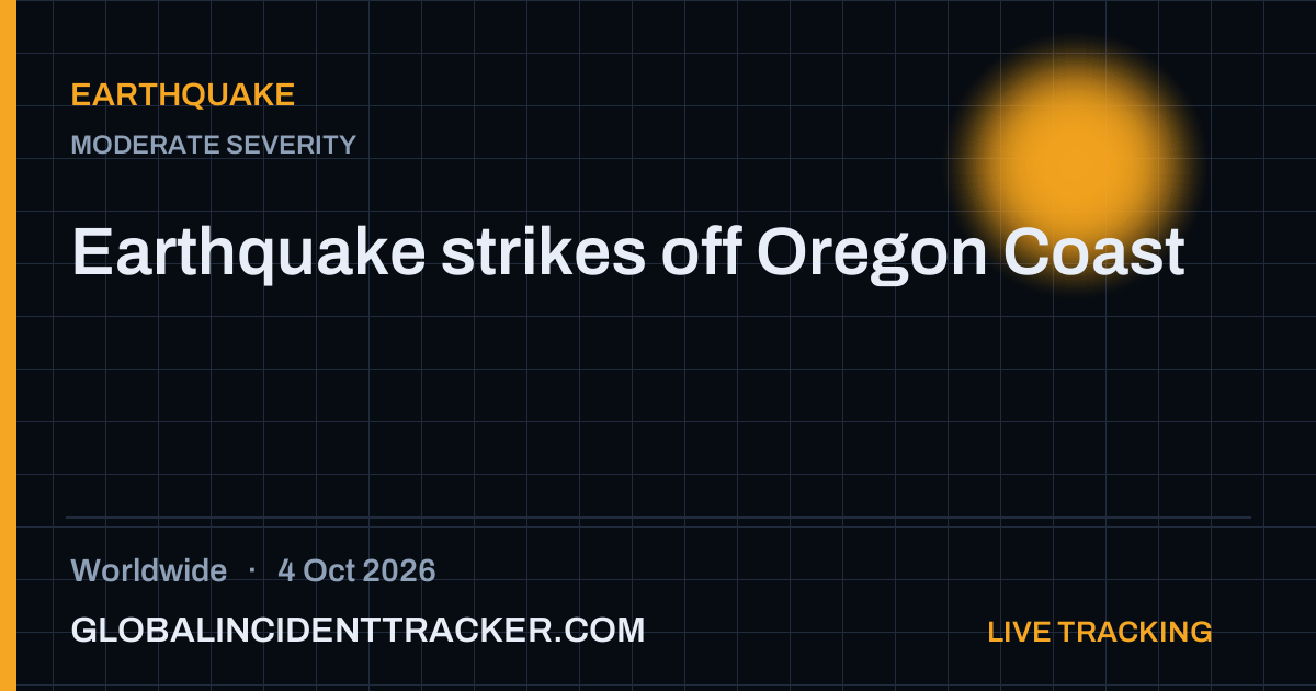 Earthquake incident in worldwide on 4 October 2026 — Global Incident Tracker report card