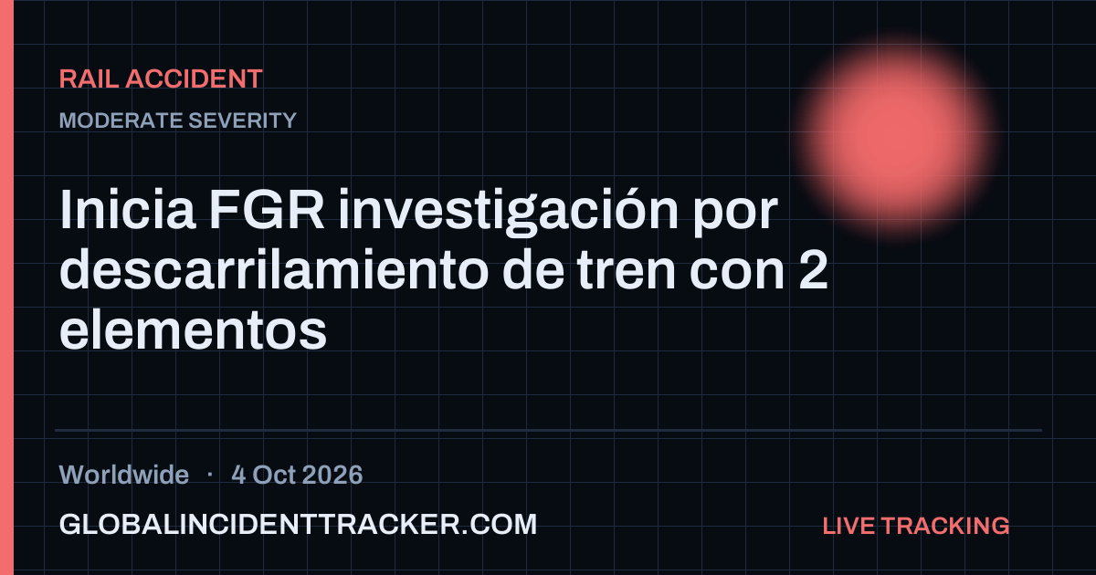 Rail Accident incident in worldwide on 4 October 2026 — Global Incident Tracker report card