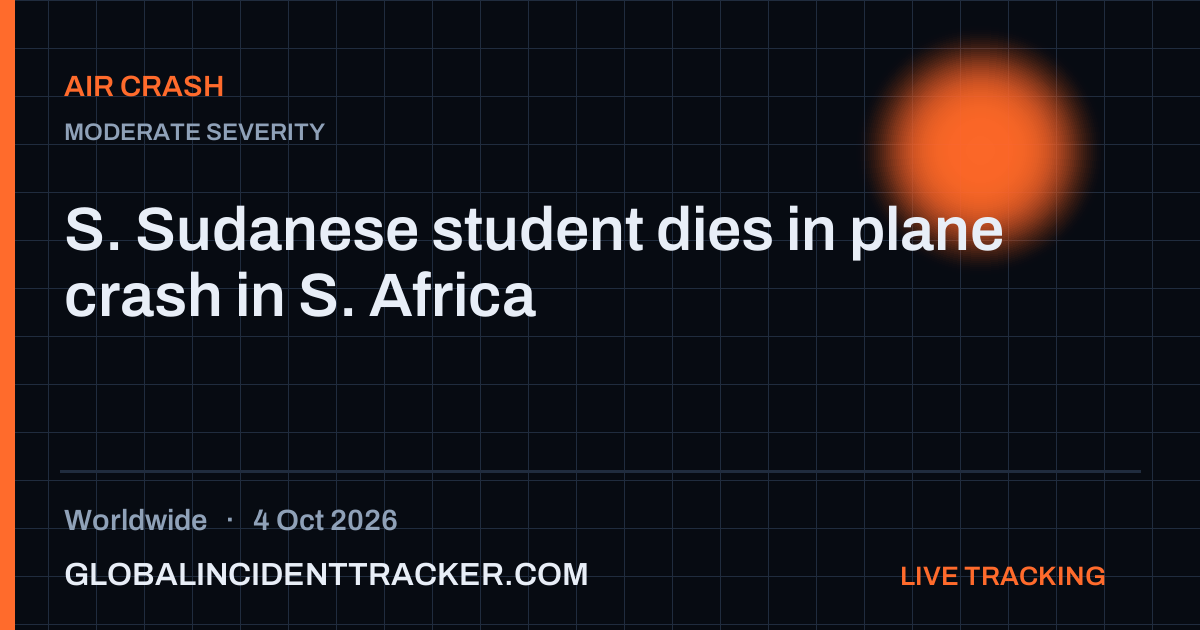 Air Crash incident in worldwide on 4 October 2026 — Global Incident Tracker report card