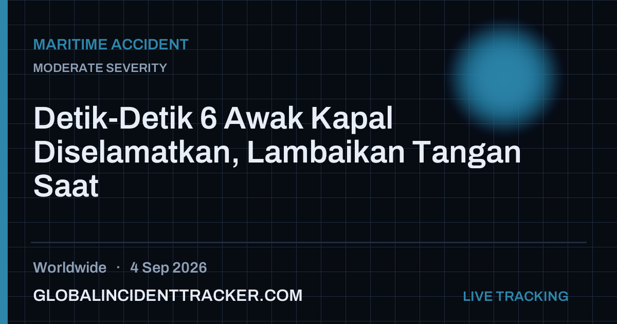 Maritime Accident incident in worldwide on 4 September 2026 — Global Incident Tracker report card