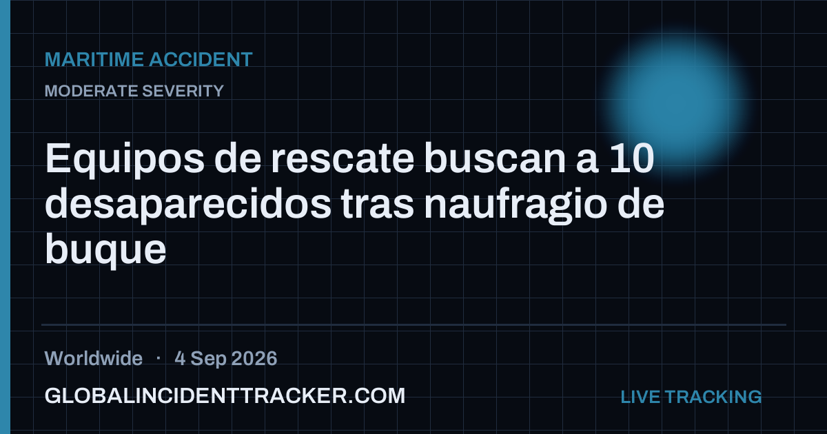 Maritime Accident incident in worldwide on 4 September 2026 — Global Incident Tracker report card