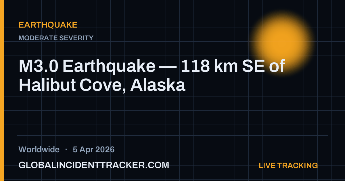 Earthquake incident in worldwide on 5 April 2026 — Global Incident Tracker report card
