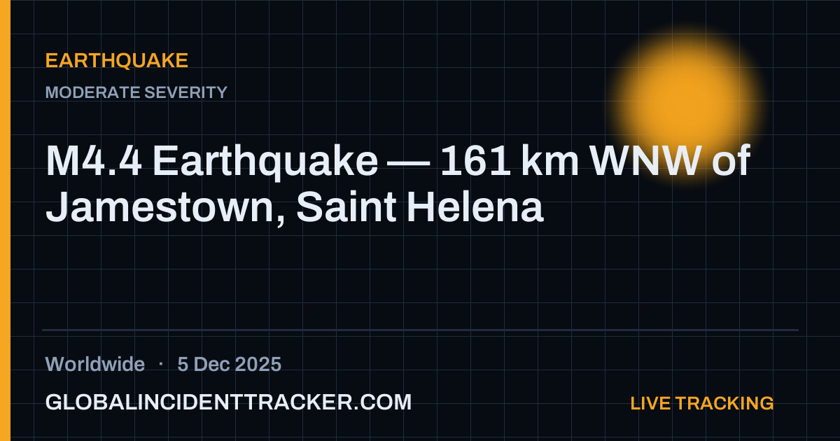 Earthquake incident in worldwide on 5 December 2025 — Global Incident Tracker report card