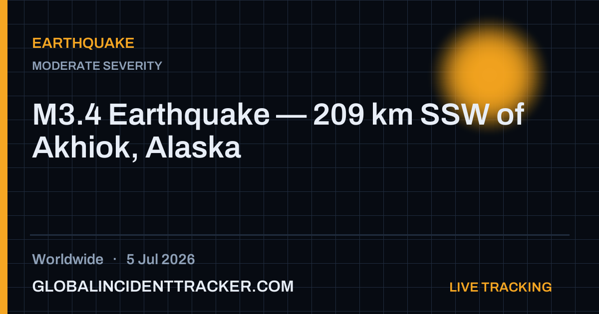 Earthquake incident in worldwide on 5 July 2026 — Global Incident Tracker report card