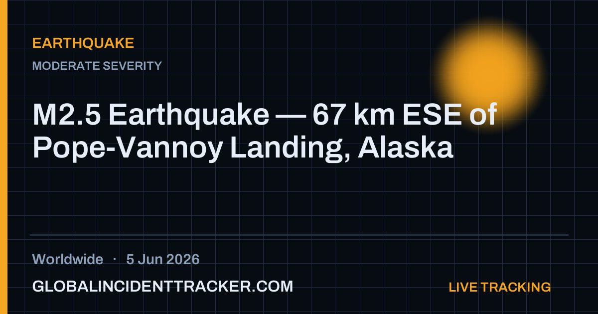 Earthquake incident in worldwide on 5 June 2026 — Global Incident Tracker report card