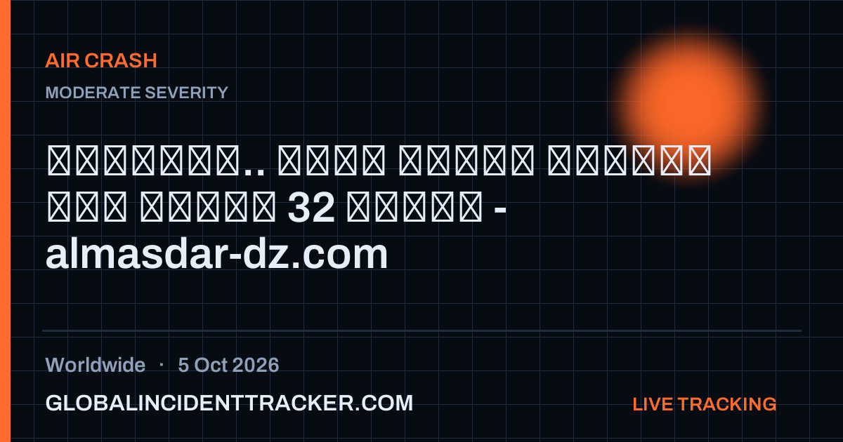 Air Crash incident in worldwide on 5 October 2026 — Global Incident Tracker report card