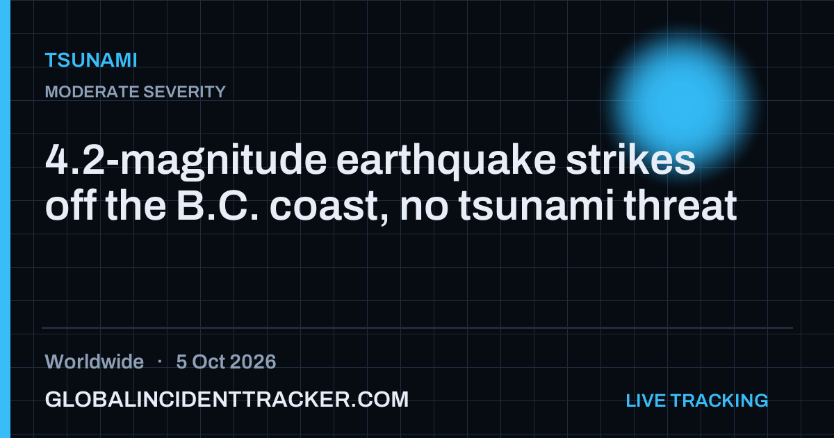 Tsunami incident in worldwide on 5 October 2026 — Global Incident Tracker report card