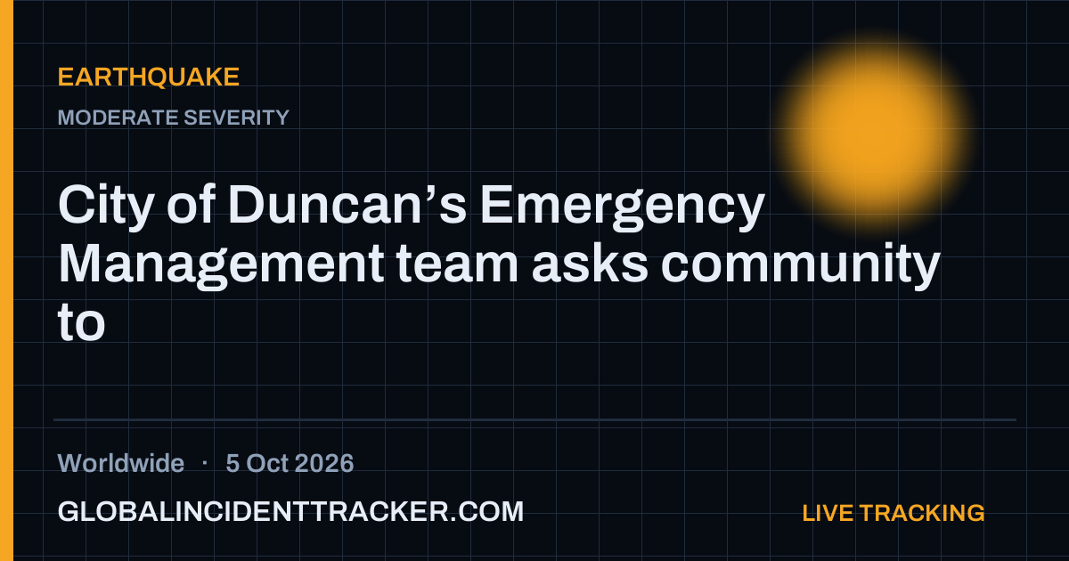 Earthquake incident in worldwide on 5 October 2026 — Global Incident Tracker report card