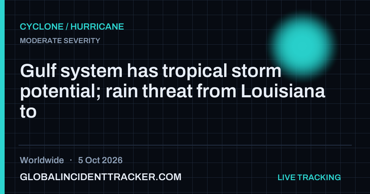 Cyclone / Hurricane incident in worldwide on 5 October 2026 — Global Incident Tracker report card