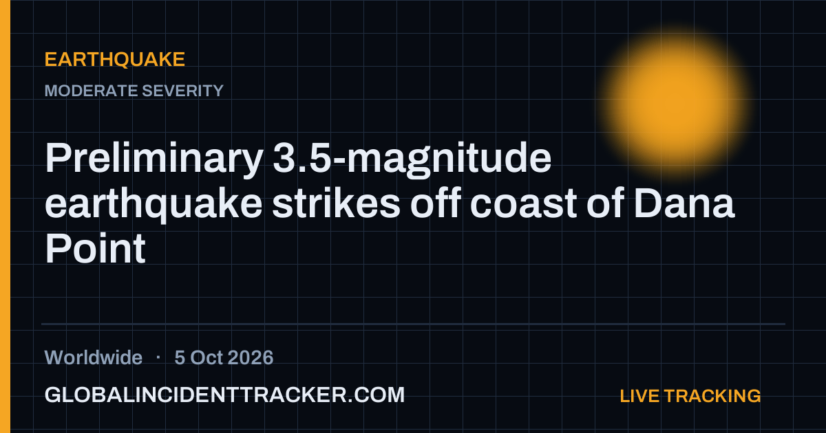 Earthquake incident in worldwide on 5 October 2026 — Global Incident Tracker report card