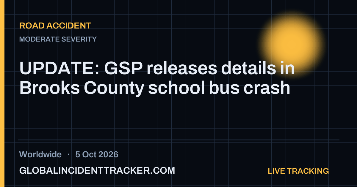 Road Accident incident in worldwide on 5 October 2026 — Global Incident Tracker report card