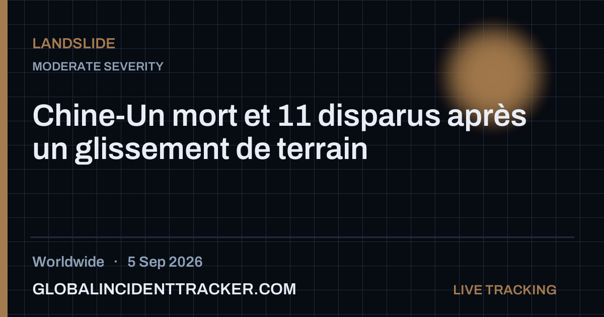 Landslide incident in worldwide on 5 September 2026 — Global Incident Tracker report card
