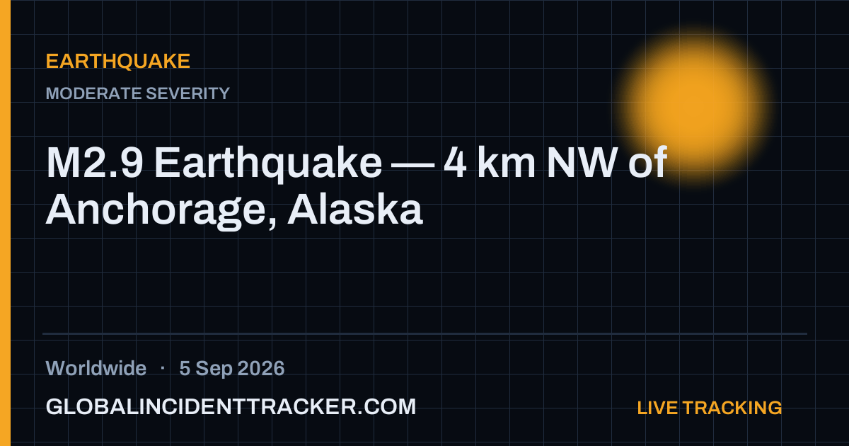 Earthquake incident in worldwide on 5 September 2026 — Global Incident Tracker report card