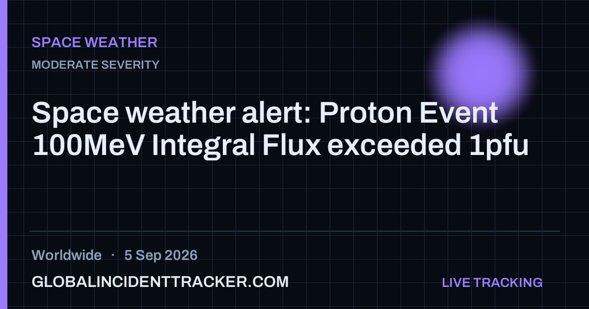Space Weather incident in worldwide on 5 September 2026 — Global Incident Tracker report card