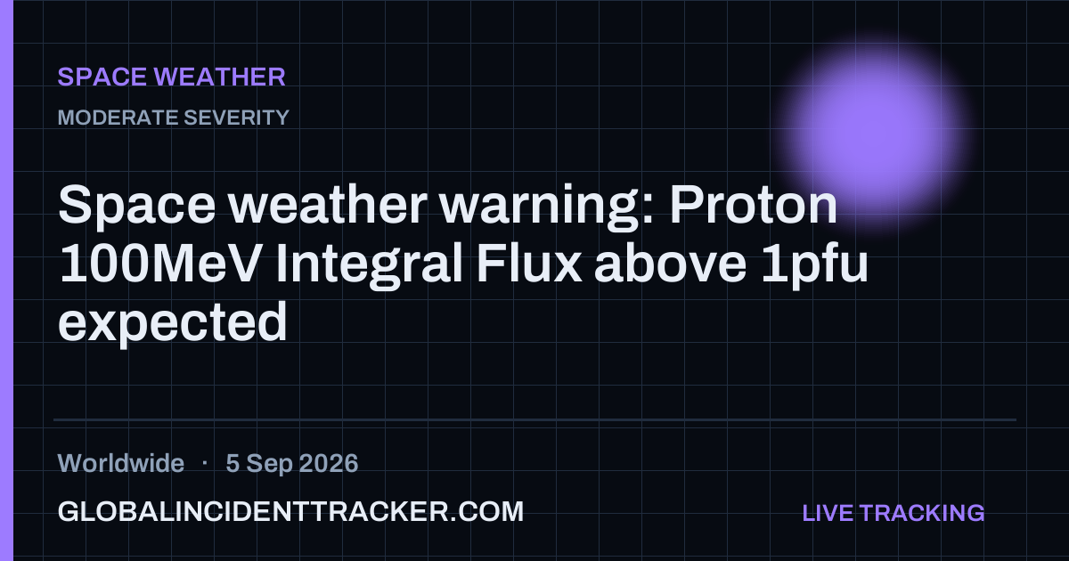 Space Weather incident in worldwide on 5 September 2026 — Global Incident Tracker report card