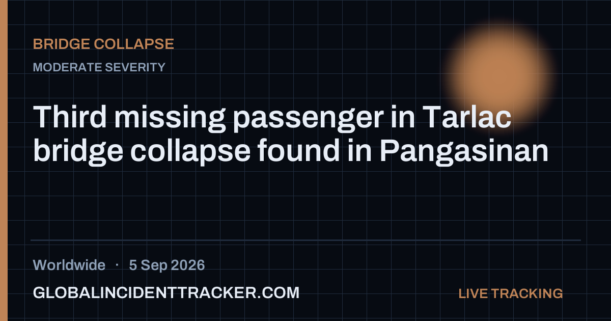 Bridge Collapse incident in worldwide on 5 September 2026 — Global Incident Tracker report card