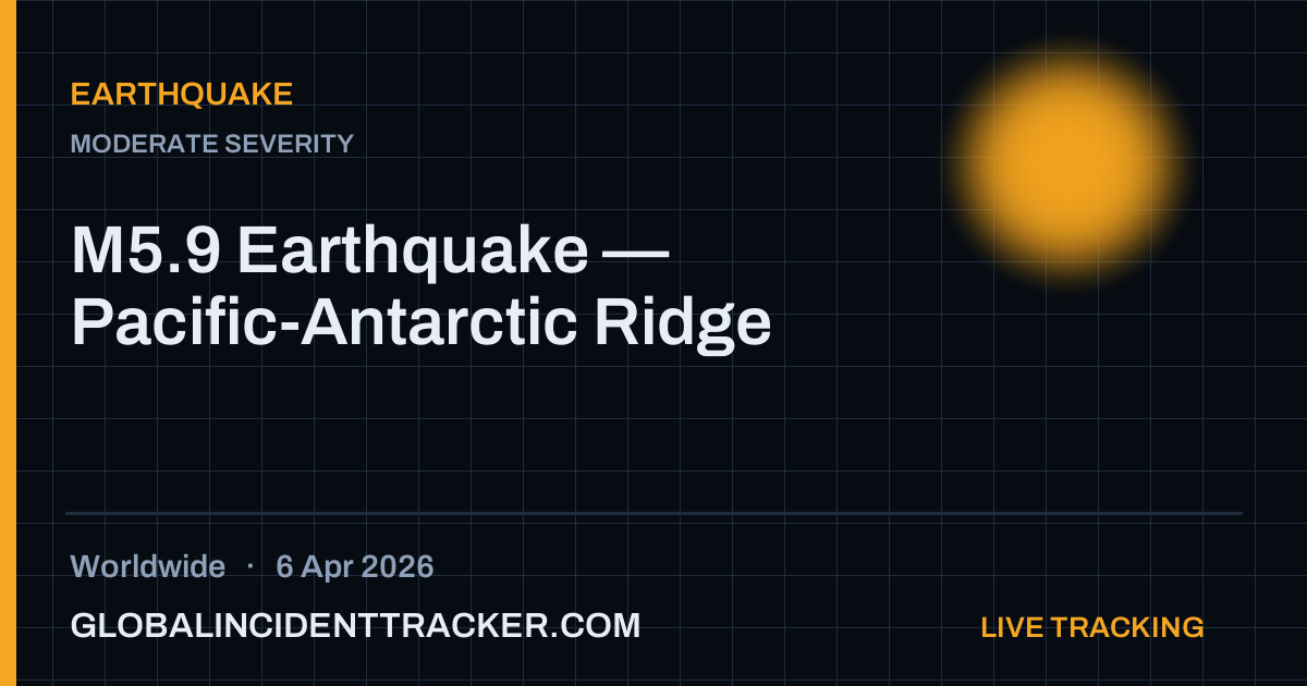 Earthquake incident in worldwide on 6 April 2026 — Global Incident Tracker report card