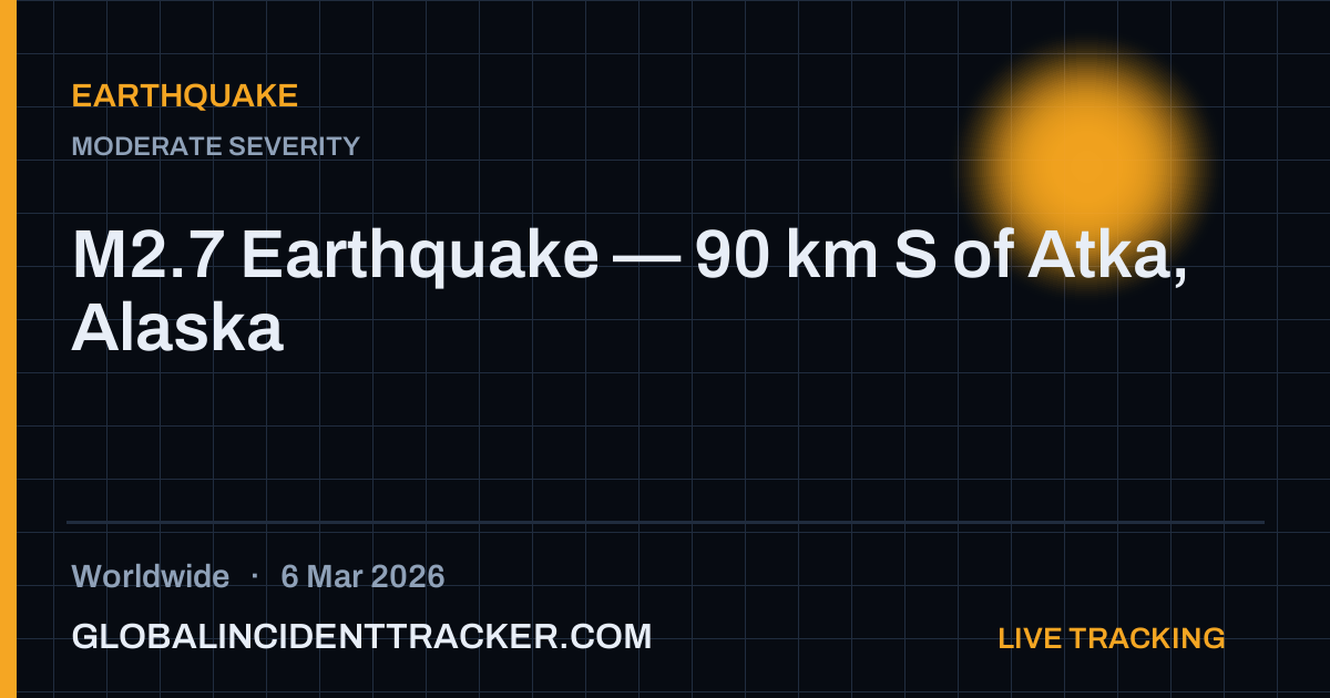Earthquake incident in worldwide on 6 March 2026 — Global Incident Tracker report card