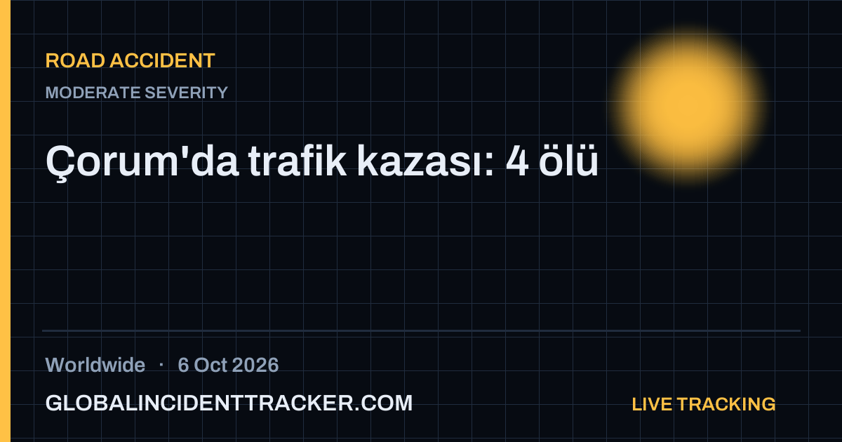 Road Accident incident in worldwide on 6 October 2026 — Global Incident Tracker report card