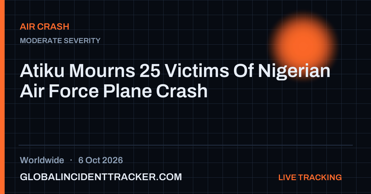 Air Crash incident in worldwide on 6 October 2026 — Global Incident Tracker report card