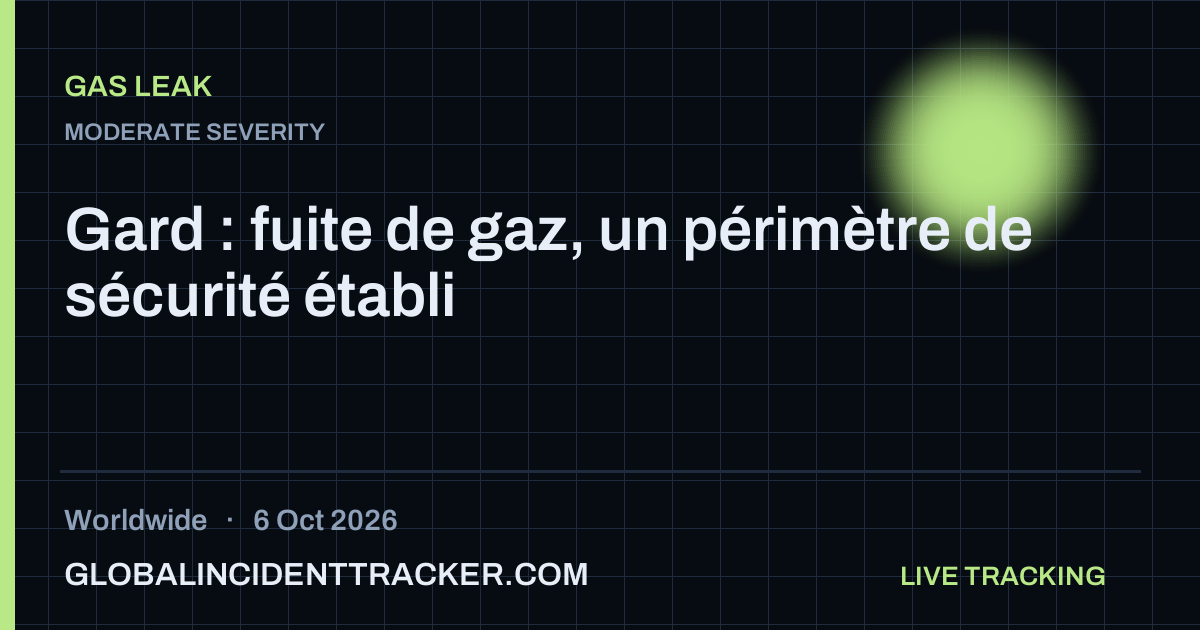Gas Leak incident in worldwide on 6 October 2026 — Global Incident Tracker report card