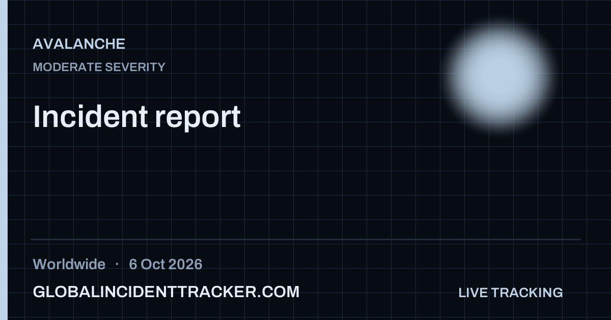 Avalanche incident in worldwide on 6 October 2026 — Global Incident Tracker report card