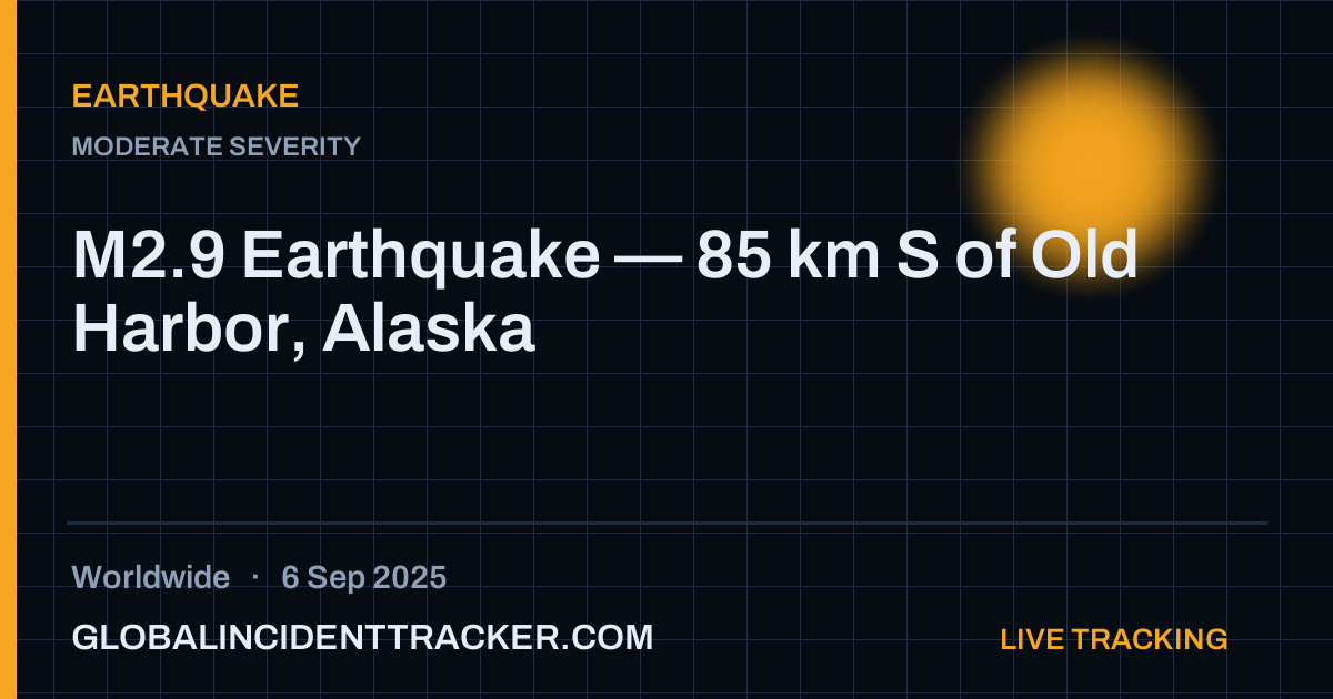 Earthquake incident in worldwide on 6 September 2025 — Global Incident Tracker report card