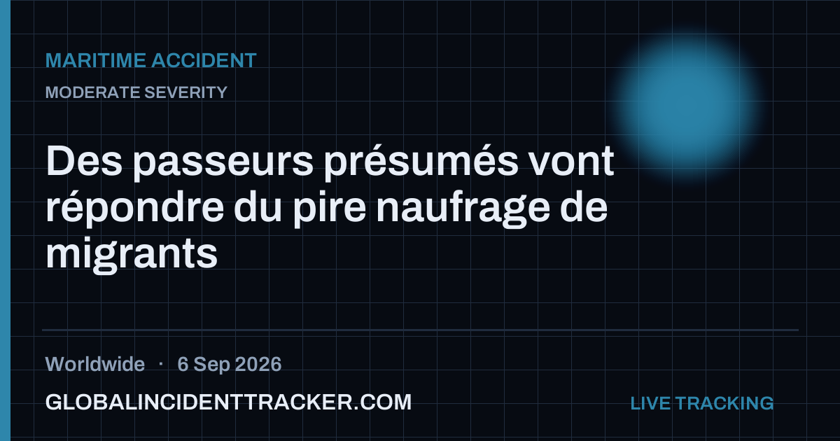 Maritime Accident incident in worldwide on 6 September 2026 — Global Incident Tracker report card